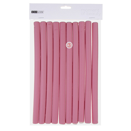 Папильотки тм ЮНИLOOK 10 шт, 24x1,5см, пластик, резина, 4 цвета, ACS-79