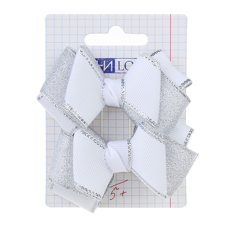 ЮНИLOOK Набор детских зажимов для волос 2шт, 9см, полиэстер, металл, 2 цвета, ШБ23-02