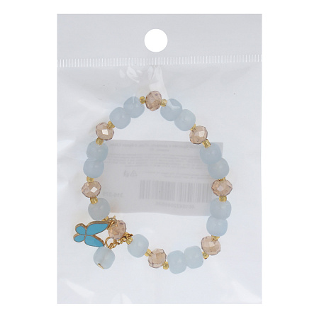 ЮНИLOOK Браслет с декором, d7см, d бусин 0,8мм, 6 цветов, стекло, #2