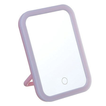 Зеркало настольное тм ЮL.  Аженто с LED подсветкой, полипропилен, стекло, 19,5х14,3см, 2 цвета