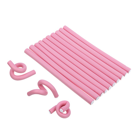 Папильотки тм ЮНИLOOK 10 шт, 24x1,5см, пластик, резина, 4 цвета, ACS-79