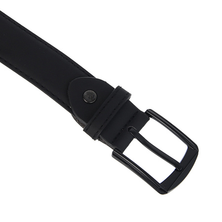 ЮL Ремень мужской, ПУ, металл, 120/130х3см, черный, РМ24-02