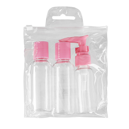 Набор для косметики дорожный 3 предмета (2 шт-50 мл, 1шт-30мл) тм ЮНИLOOK, пластик, 2 цвета