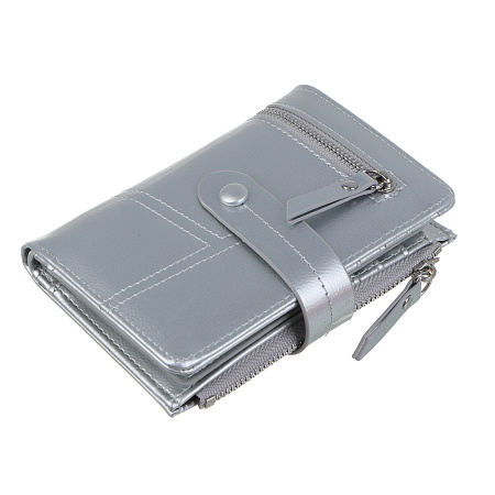 ЮL Анзелия Кошелек женский для купюр, карт и монет на кнопке, полиуретан, 14x10x3 см, 2 цвета, КЖ24-17