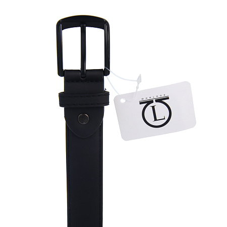 ЮL Ремень мужской, ПУ, металл, 120/130х3см, черный, РМ24-02