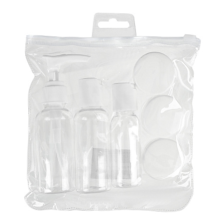 Набор для косметики дорожный 6 предметов (2 шт–50мл,1 шт–30мл, 3 шт–10гр) тм ЮНИLOOK, пластик, 2 цв.