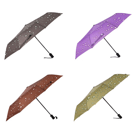 Зонт универсальный, автомат, металл, пластик, эпонж, d96см, 8 спиц, 4 цвета, А2024-2