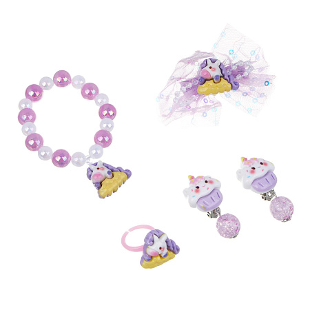 Набор детской бижутерии BY Русские супергерои: браслет, кольцо, клипсы, заколка, 3 дизайна