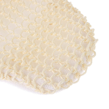 ЮL Мочалка варежка банная, сизаль, полиэстер, поролон, 21,5х18см, 3 цвета, МЭ24-02