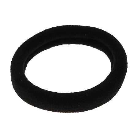 Резинки для волос ЮНИLOOK 6шт, d4см, полиэстер, черные, ACS-55