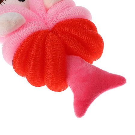 ЮL Мочалка банная для тела, полиэтилен, полиэстер, 50гр, 2 дизайна, МС24-04