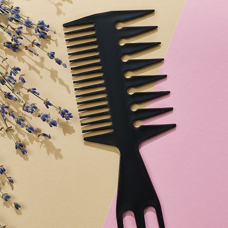 Набор профессиональных расчесок-гребней тм ЮНИLOOK, 10пр., пластик, черный