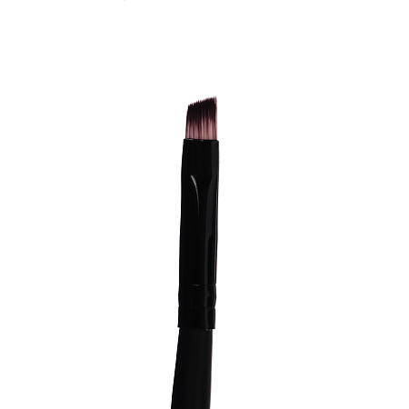ЮНИLOOK Кисть для бровей двухсторонняя, дерево, металл, нейлон, 14,7см, черная