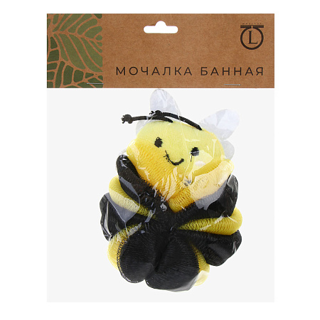 ЮL Мочалка банная для тела, полиэтилен, полиэстер, 50гр, 2 дизайна, МС24-04