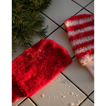 ЮL Мочалка рукавица банная с отшелушивающим эффектом, полипропилен,  11х19см, 6-12 цветов