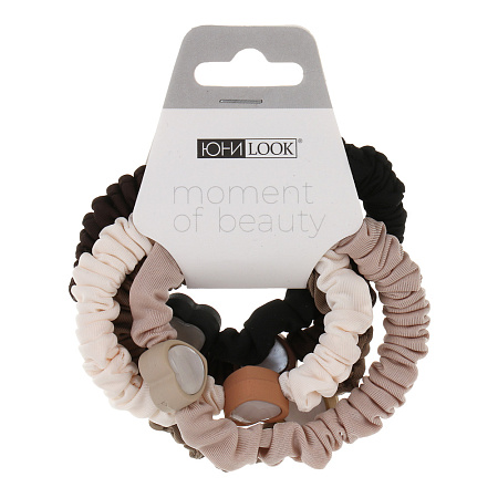 ЮНИLOOK Резинки для волос 5шт, d6см, полиэстер, пластик, ACS25-15