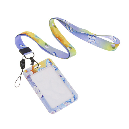 Чехол брелок для пропуска тм ЮL Funny на ленте, пластик, металл, 11х7см, 4 дизайна