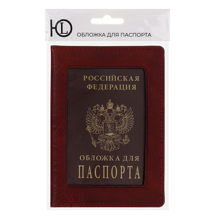 ЮL Обложка для паспорта с окном, ПУ, 14х10см, 2-3 цвета