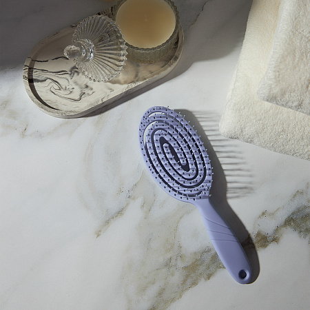 ЮНИLOOK Расческа массажная продувная, пластик, 19,5х6 см, фиолетовый