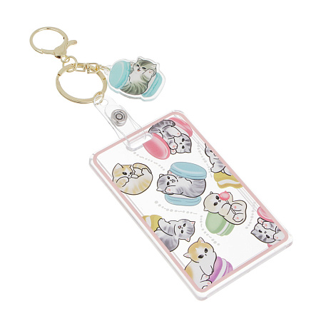 Чехол брелок для пропуска тм ЮL Lovely Kitten с шармом, пластик, металл, 10,5х6,5см, 4 дизайна
