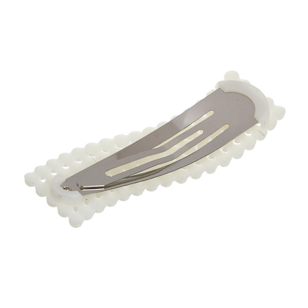 Зажим для волос со стразами 2шт, тм ЮНИLOOK, 6-8см, металл, искусствен. жемчуг, 6 дизайнов, #14