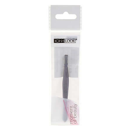 Пинцет для бровей тм ЮНИLOOK , металл, 9,2см, хром, 21B634