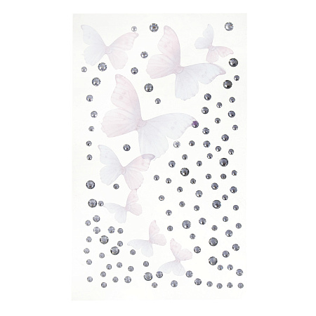 Наклейки и стразы для лица и тела тм ЮНИLOOK ,8х12 см, акрил, полиэстер, 3 дизайна,  ВЗ24-44