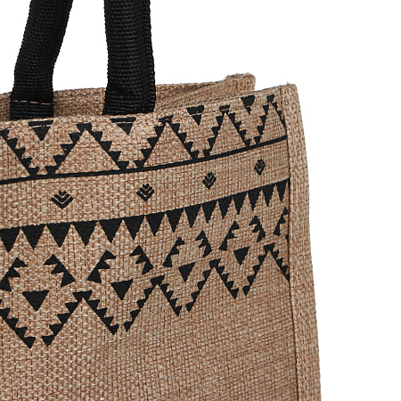 Сумка пляжная на плечо с длинными ручками, на кнопке, тм ЮL, 34x30x17 см, хлопок, лен, 3 вида