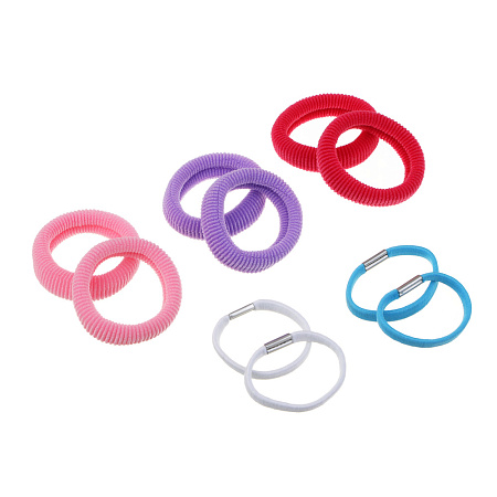 ЮНИLOOK Резинки для волос 10шт, d4/4,5см, полиэстер, 5 миксов цветов, ACS-86