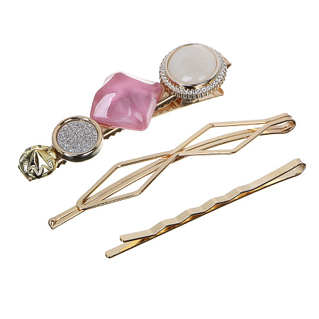 BERIOTTI Набор зажимов для волос 3шт, сплав, пластик, 5-7см, 3 дизайна