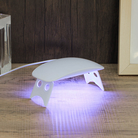 Лампа-мини UV/LED тм ЮL с USB проводом, 13,1х6,7х1,9см, 6W, пластик, белая