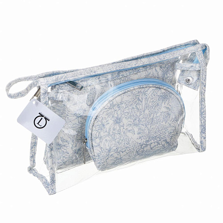 ЮL Косметички в наборе 3 шт Флора, ПВХ, ПЭ, 25х16х8см/20х14х3см/15х10х6см, 2 цвета