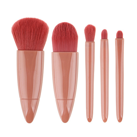 ЮНИLOOK Набор кистей в пластиковом футляре с зеркалом 5шт, 11,1x8,5см, пластик, ворс нейлон