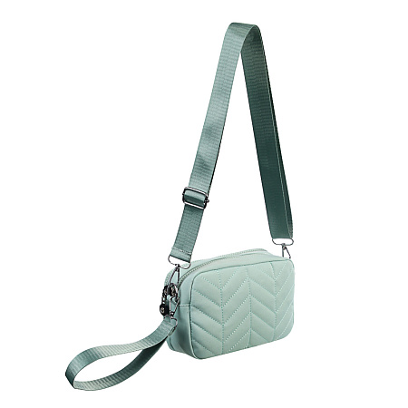 Сумка женская с 2-мя отделениями на длинном ремне тм ЮL Mint, полиэстер, 20х13х5,5см, 3 цвета