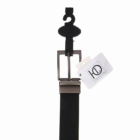 ЮL Ремень мужской двухсторонний, ПУ, металл, 120/130х3,3см, черный, РМ2023-3