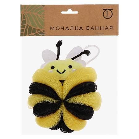 ЮL Мочалка банная для тела, полиэтилен, полиэстер, 50гр, 2 дизайна, МС24-04