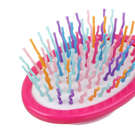 ЮНИLOOK Расческа массажная с декором, пластик, 14х6см, 4 дизайна