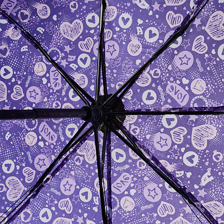 Зонт женский, механика, сплав, полиэстер, 53см, 8 спиц, фиолетовый