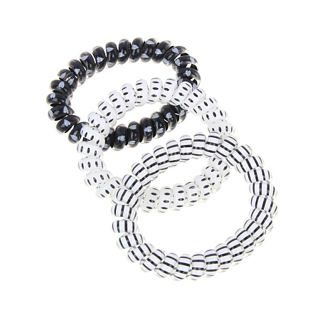 Резинки-пружинки для волос ЮНИLOOK 3шт, d5,5см, пластик, 4 сочетания, ACS-100