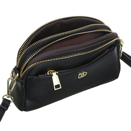 Сумка кроссбоди c 2-мя отделениями на длинном ремне тм ЮL,ПУ, 19х11,5х4,5см, 2 цвета, КЖС24-25