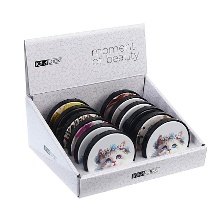 Зеркало карманное тм ЮНИLOOK стекло, пластик, d7см, 10-12 дизайнов