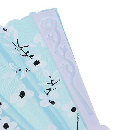 ЮНИLOOK Веер складной тканевый с рисунком сакура, 23 см, полиэстер, пластик, 6 цветов