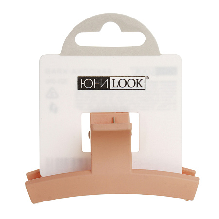 Краб для волос ЮНИLOOK, 6см, металл, пластик, 2 дизайна, ACS-45