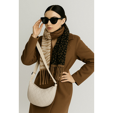 Сумка стеганая на молнии с длинным ремнем ЮL Фридом, 34x21x12 см, полиэстер, 2-3 цвета