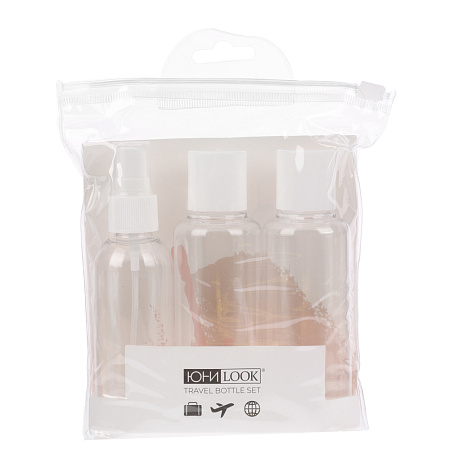 Набор бутылочек 3шт (2шт - 100мл, 1шт - 80мл) тм ЮНИLOOK, пластик, 2 цвета МС-02