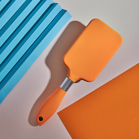 ЮНИLOOK Расческа массажная, пластик, силикон, 25,5см, оранжевый