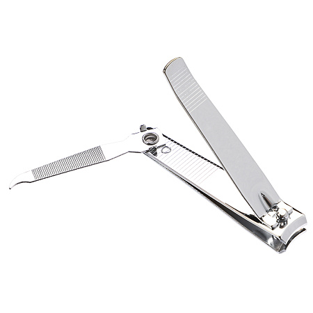 ЮНИLOOK Книпсер для ногтей с пилкой, длина лезвий 12мм, металл, 7,7см