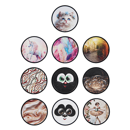 Зеркало карманное тм ЮНИLOOK стекло, пластик, d7см, 10-12 дизайнов