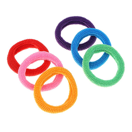 Резинки для волос ЮНИLOOK 24шт, d3см, полиэстер, 6 цветов, ACS-87