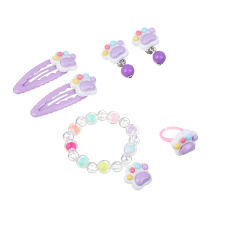 Набор детской бижутерии BY Русские супергерои: браслет, клипсы, кольцо, заколки клик-клаки 2шт,3диз.